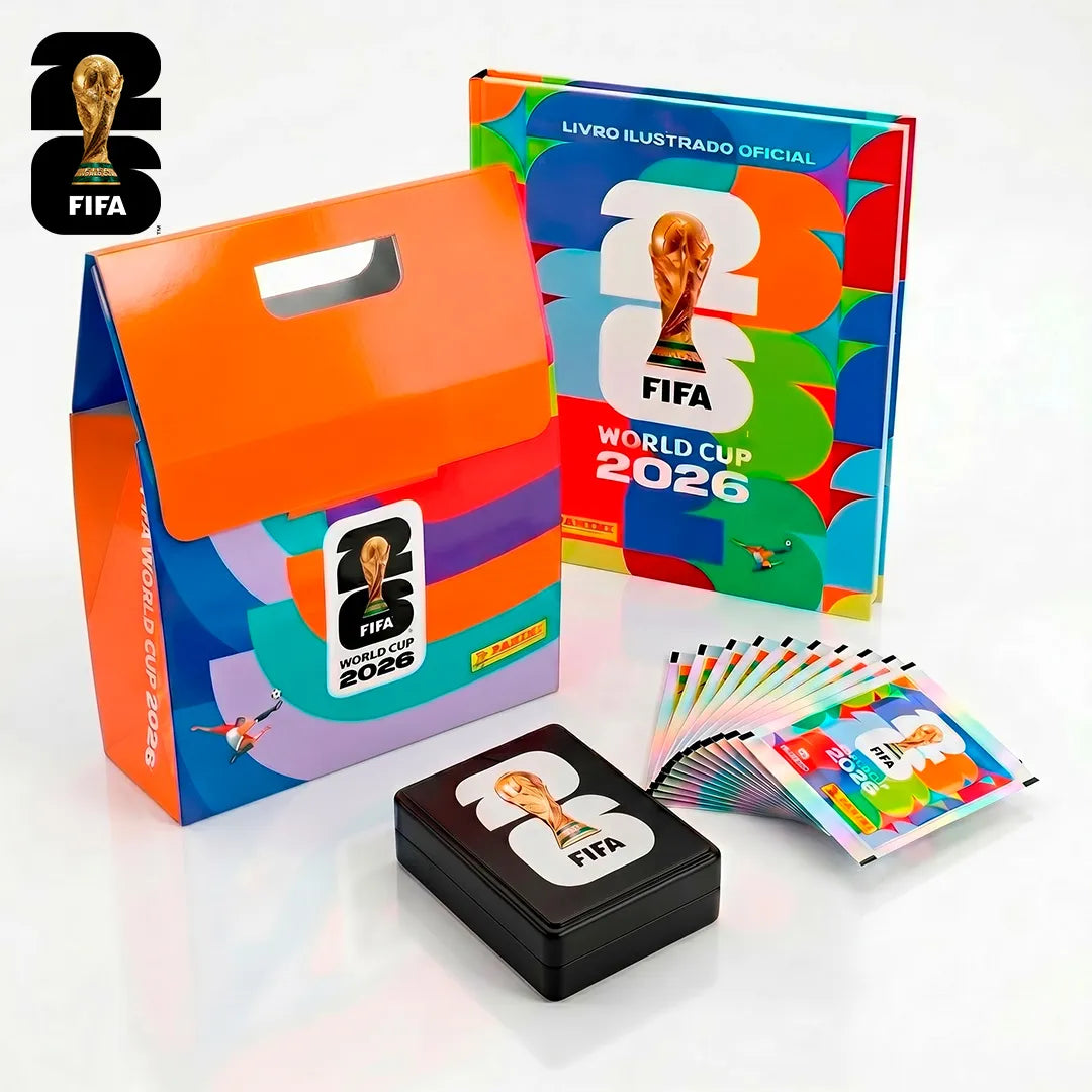 Kit Completo Oficial 24x Envelopes com Álbum, Box Sacola e Porta Figurinhas Oficial